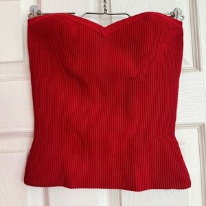 Babaton Strapless Ribbed Top